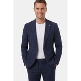 Deepsea Lacivert Premium Çizgi Dokulu Slim Fit Likralı 2’li Erkek Takım Elbise 2600821 - 6 Drop - 58
