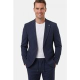 DeepSEA Lacivert Premium Çizgi Dokulu Slim Fit Likralı 2’li Erkek Takım Elbise 2600821