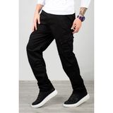 DeepSEA Siyah Geniş Kesim Gabardin Kargo Pantolon – Likralı Outdoor Stil Çok Cepli Erkek Pantolon 1705421 - 38