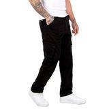DeepSEA Siyah Geniş Kesim Gabardin Kargo Pantolon – Likralı Outdoor Stil Çok Cepli Erkek Pantolon 1705421
