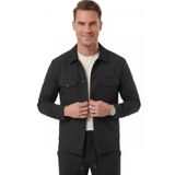 DeepSEA Siyah Slim Fit Gofre Dokulu Yazlık Spor Takım Elbise – Yarım Astarlı Likralı 2’li Kombin 2604007