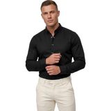 Deepsea Siyah Slim Fit Likralı Kolay Ütülenebilir Gizli Düğmeli Erkek Gömlek 2602614