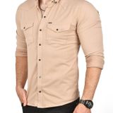 DeepSEA Slim Fit Dar Kesim Pamuklu Spor Gömlek Çıtçıtlı Likralı Gabardin Gömlek 2300421