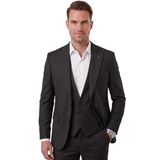 Deepsea Slim Fit Likralı 3’Lü Takım Elbise Ceket Yelek Pantolon Modern Şık Tasarım 2601798