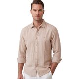 Deepsea Taş %100 Pamuk Rahat Kesim Erkek Gömlek – Yazlık Nefes Alan Modern Gömlek 2602611 - XL