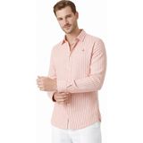 Deepsea Turuncu Slim Fit Çizgili %100 Pamuk Erkek Gömlek – Nefes Alan Şık Günlük Gömlek 2602626