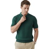 Deepsea Yeşil Polo Yaka Triko Tişört Rahat Kalıp Erkek Triko Tişört 2608108 - 2XL