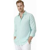 Deepsea Yeşil Slim Fit Çizgili %100 Pamuk Erkek Gömlek – Nefes Alan Şık Günlük Gömlek 2602626 - 2XL