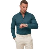 DeepSEA Yeşil Slim Fit Likralı Kolay Ütülenebilir Gizli Düğmeli Erkek Gömlek 2602614