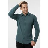 Deepsea Yeşil Slim Fit Örme Kumaş Likralı Erkek Gömlek – Nefes Alan Esnek ve Modern Tasarım 2602604