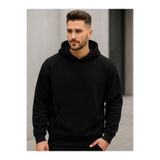 DEEPSENCE Erkek Siyah Oversize Kapüşonlu Sweatshirt
