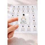 deer art Kişiye Özel Gelin Bohçası Çikolata Etiketi Sticker 3,6x3,6 cm 70 Adet Söz Nişan Nikah Düğün