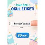 deer art Kişiye Özel Okul Etiketi Defter Etiketi 5 x 1 cm 90 Adet Parlak Kuşe İsim Etiketi
