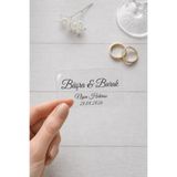 deer art Kişiye Özel Şeffaf Dikdörtgen Etiket 2,5x4 cm 100 Adet Söz Nişan Düğün Nikah Hediyelik Sticker