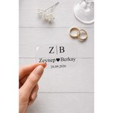 deer art Kişiye Özel Şeffaf Etiket 2,5 x 4 cm 100 Adet Söz Nişan Kına Düğün Hediyelik Sticker