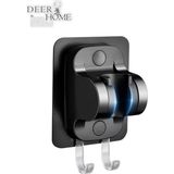 Deer Home By Pera İstanbul Yapışkanlı Duş Başlığı Tutucu , Ayarlanabilir Su Geçirmez Yapışkanlı Mafsal Siyah Bakalit - Tek Seçenek