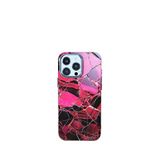Deercase iPhone 15 Pro Max Kırmızı Mermer Premium Desenli Kamera Korumalı Darbe Emici Magsafe Uyumlu Telefon Kılıfı
