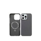 Deercase iPhone 15 Pro Siyah Kırmızı Kamera Korumalı Magsafe Premium Karbon Fiber Uyumlu Telefon Kılıfı