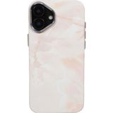 Deercase iPhone 16 Premium Pembe Beyaz Mermer Kamera Korumalı Darbe Emici Magsafe Uyumlu Telefon Kılıfı - Standart
