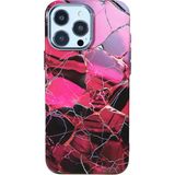 Deercase iPhone 16 Pro Mermer Premium Kırmızı Desenli Kamera Korumalı Darbe Emici Magsafe Uyumlu Telefon Kılıfı - Standart
