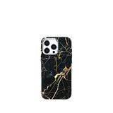 Deercase iPhone 16 Pro Siyah Premium Altın Sarısı Mermer Kamera Korumalı Darbe Emici Magsafe Uyumlu Telefon Kılıfı