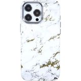 Deercase iPhone 16 Pro Uyumlu Magsafe Premium Beyaz Mermer Altın Sarısı Darbe Emici Kamera Korumalı Darbe Emici Kılıf - Standart