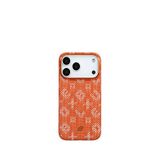 Deercase iPhone 17 Pro Max Turuncu Örgü Desen Kamera Korumalı Premium Magsafe Uyumlu Siyah Telefon Kılıfı