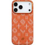 Deercase iPhone 17 Pro Max Turuncu Örgü Desen Kamera Korumalı Premium Magsafe Uyumlu Telefon Kılıfı - Standart