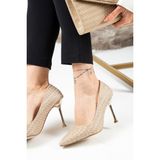 Deery 07910ZALTM01 Altın Stiletto Kadın Topuklu Ayakkabı