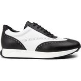 Deery Deri Siyah Beyaz Erkek Sneaker Ayakkabı - 00750MBYZE01