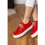 Deery Hakiki Deri Kırmızı Kadın Sneaker