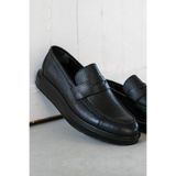 Deery Hakiki Deri Siyah Comfort Loafer Erkek Ayakkabı