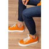Deery Hakiki Deri Turuncu Sneaker Kadın Ayakkabı