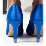 Deery K0030ZMVIM01 Mavi Stiletto Taşlı Kadın Topuklu Ayakkabı
