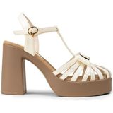 Deery Kadın Bej Rugan Platform Topuklu Sandalet - 26491ZBEJC01
