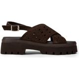 Deery Kadın Hakiki Süet Kahverengi Sandalet - 22302ZKHVC01