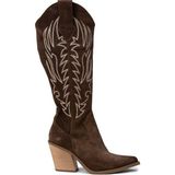 Deery Kadın Hakiki Süet Kahverengi Western Çizme - Z1614ZKHVC01