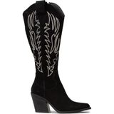 Deery Kadın Hakiki Süet Siyah Western Çizme - Z1614ZSYHC01