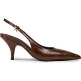 Deery Kadın Kahverengi Krokodil Desenli Slingback Stiletto - V4035ZKHVM01