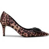Deery Kadın Leopar Desenli Toka Aksesuarlı Topuklu Ayakkabı - V3091ZLPRM01 - Kahverengi
