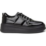 Deery Kadın Vintage Rugan Siyah Sneaker Ayakkabı - CE483ZSYHC01