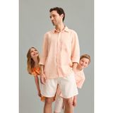 DeFacto %100 Keten Regular Fit Gömlek G0788AX26SM - Turuncu-OG74 - XL