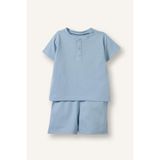 DeFacto %100 Pamuk 2'li Mavi Pijama Takımı Erkek Bebek H6835A526HS