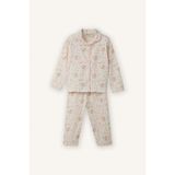 DeFacto %100 Pamuk 2'li Pijama Takımı Kız Bebek G8652A526SP - Ekru-ER134 - 4 - 5 Yaş