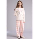 DeFacto %100 Pamuk 2'li Pijama Takımı Kız Bebek H0102A826SP - Ekru-ER103 - 8 - 9 Yaş