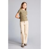 DeFacto %100 Pamuk 90's Wide Leg Gabardin Pantolon Kız Çocuk G0603A826SP - Ekru-ER41 - 13 - 14 Yaş