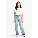 DeFacto %100 Pamuk 90's Wide Leg Geniş Paça Okul Jean Pantolon Kız Çocuk F7540A825AU