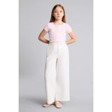 DeFacto %100 Pamuk 90's Wide Leg İspanyol Paça Gabardin Pantolon Kız Çocuk G0603A826SP - Siyah-BK27 - 7 - 8 Yaş