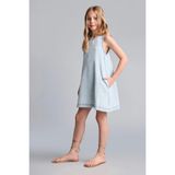 DeFacto %100 Pamuk A Kesim Bisiklet Yaka Açık Mavi Jean Mini Elbise Kız Çocuk I0271A826HS - Mavi-NM39 - 13 - 14 Yaş