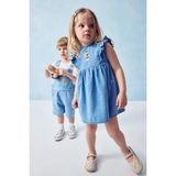 DeFacto %100 Pamuk Ayıcıklı Kolsuz Jean Elbise Kız Bebek H2820A526SM - 4 - 5 Yaş - Mavi-NM39